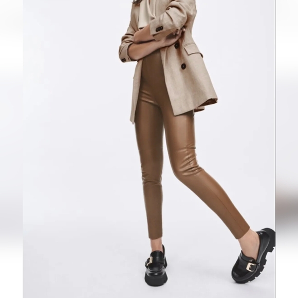 Zara faux leather high-rise pants - Picture 7 of 7